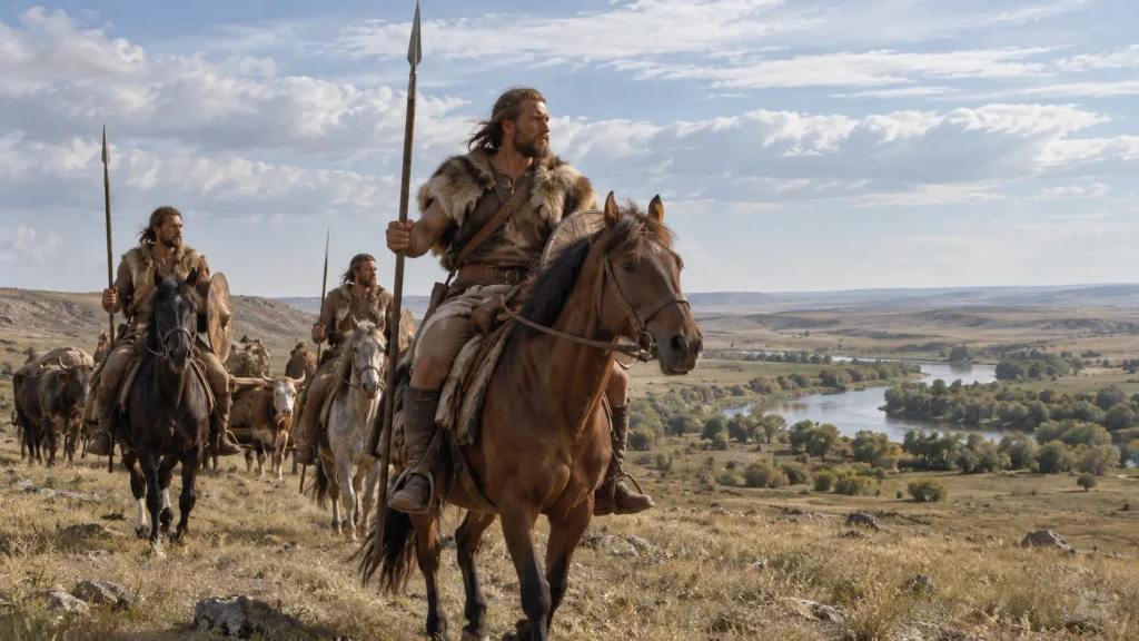 Early steppe horsemen and wheeled transport enabling high mobility